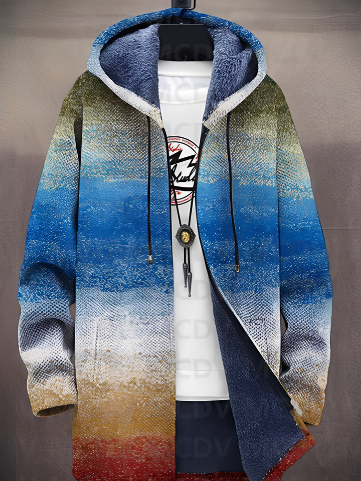 Stilvolle bedruckte Jacke mit Kapuze für Männer