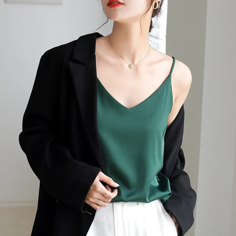 Nord Taschen | Neck Satin Crop Top Damen