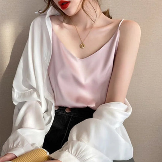 Nord Taschen | Neck Satin Crop Top Damen