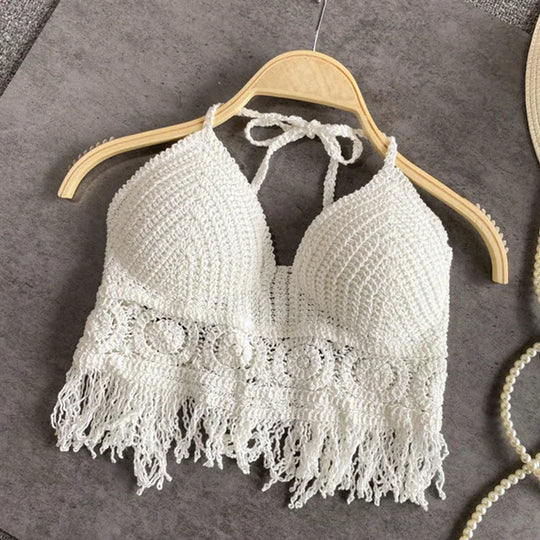 Häkel Bikini Bh Im Boho Stil mit Quaste