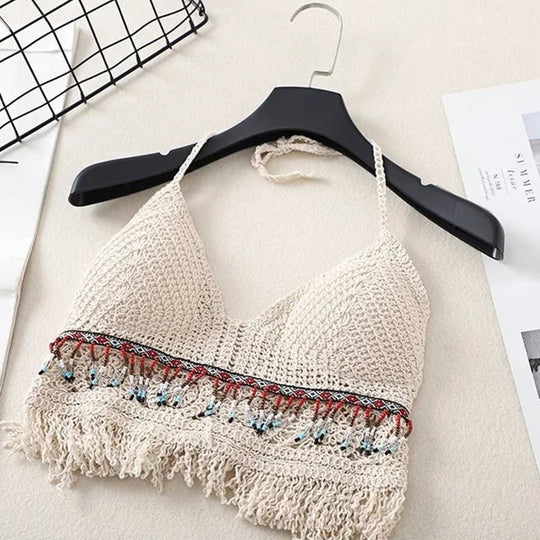 Häkel Bikini Bh Im Boho Stil mit Quaste