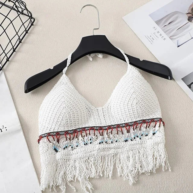 Häkel Bikini Bh Im Boho Stil mit Quaste