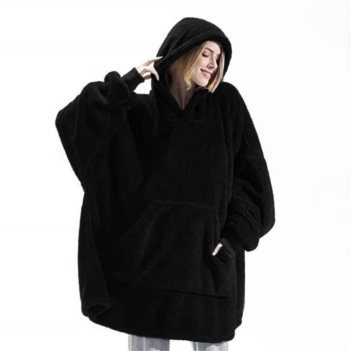 Übergroßer Flanell-Decken Hoodie für Herren & Damen
