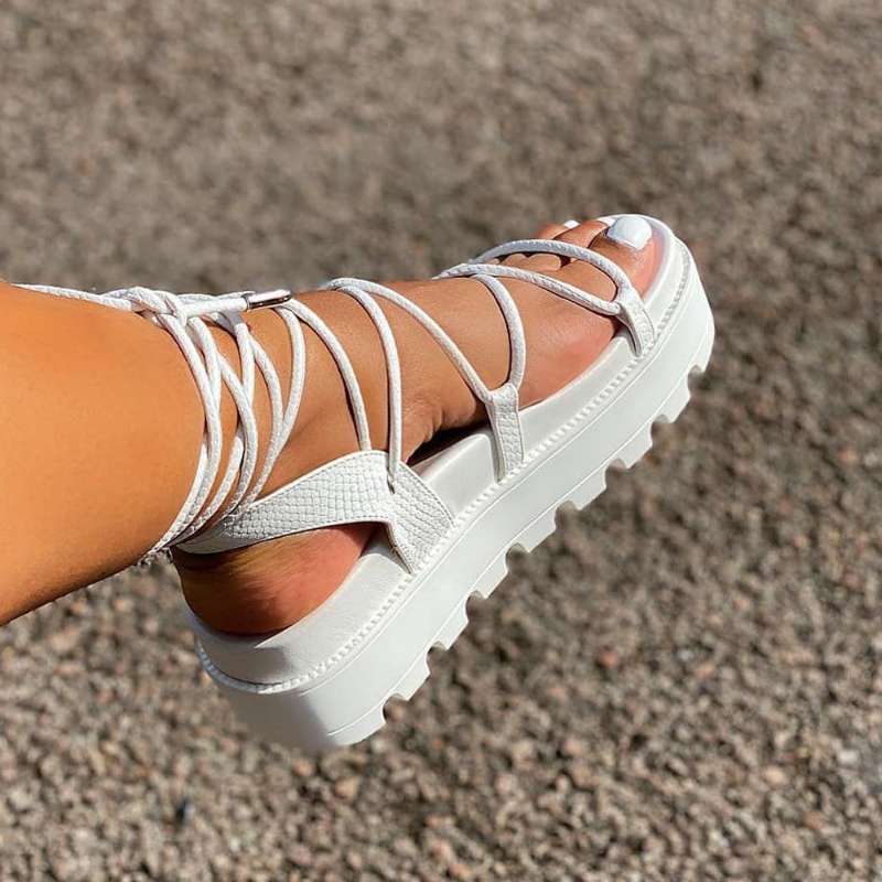 Nord Taschen | Sandalen Im Gladiator Stil mit Dicker Sohle für Damen