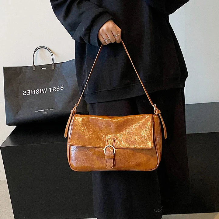 Nord Taschen | Retro Smooth Leather Shoulder Handbag