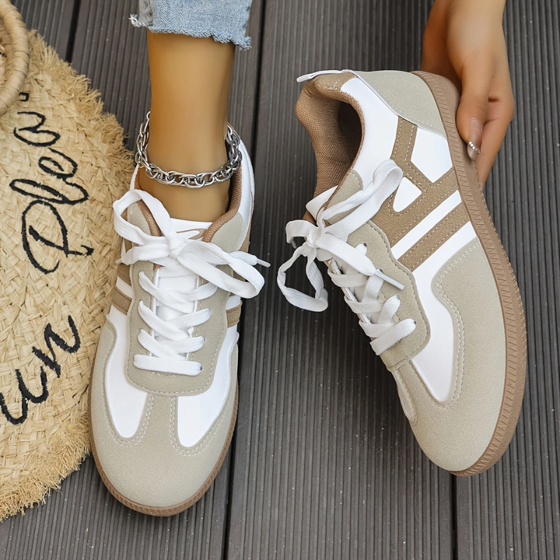 Sneakers | Beige | Schnürsenkel | Lässige Sneakers | Damenschuhe