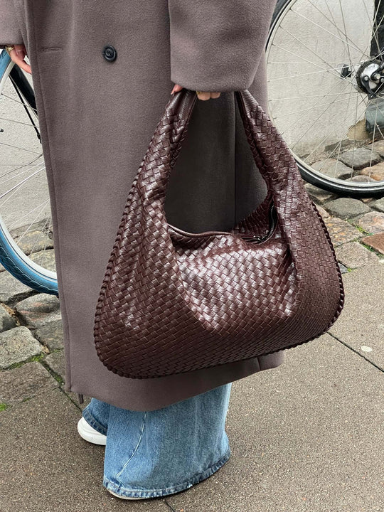 Vintage Umhängetasche Damen Geflochtene Handtasche mit Reißverschluss Im Sale