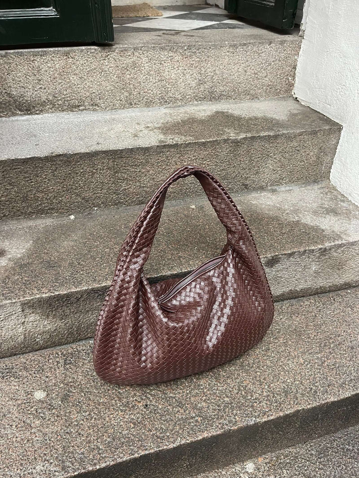 Vintage Umhängetasche Damen Geflochtene Handtasche mit Reißverschluss Im Sale