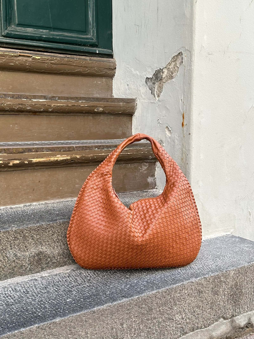 Vintage Umhängetasche Damen Geflochtene Handtasche mit Reißverschluss Im Sale
