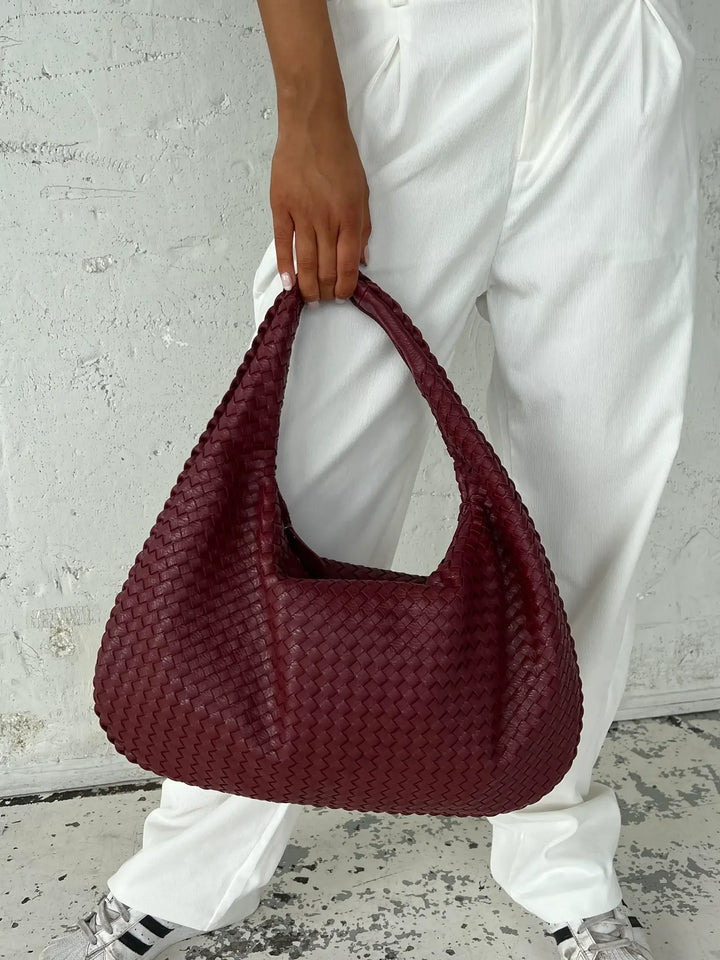 Vintage Umhängetasche Damen Geflochtene Handtasche mit Reißverschluss Im Sale