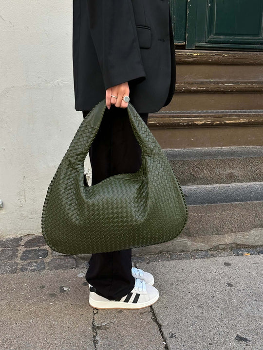 Vintage Umhängetasche Damen Geflochtene Handtasche mit Reißverschluss Im Sale