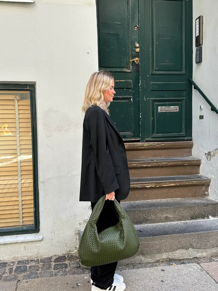 Vintage Umhängetasche Damen Geflochtene Handtasche mit Reißverschluss Im Sale