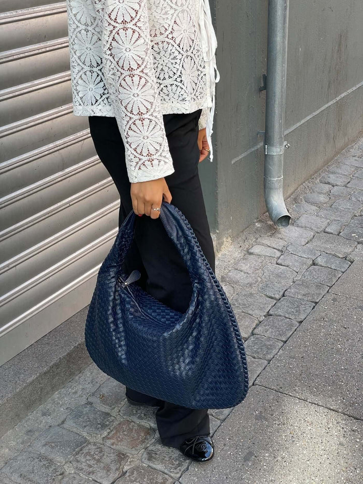 Vintage Umhängetasche Damen Geflochtene Handtasche mit Reißverschluss Im Sale