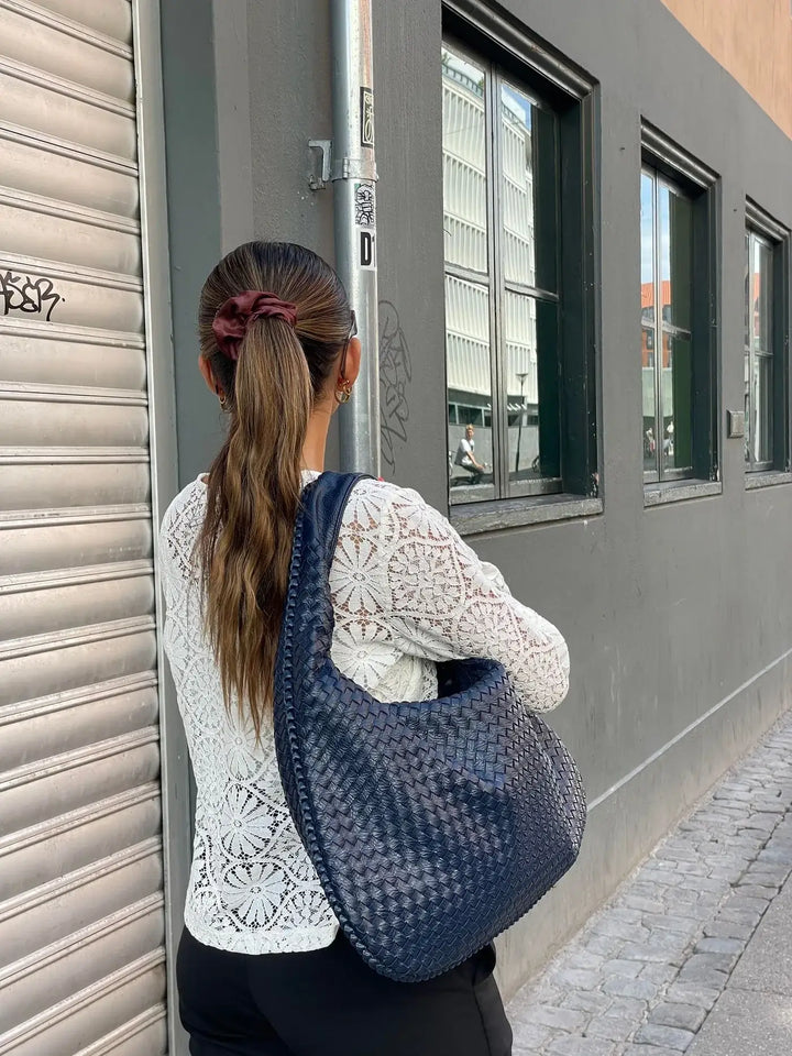 Vintage Umhängetasche Damen Geflochtene Handtasche mit Reißverschluss Im Sale