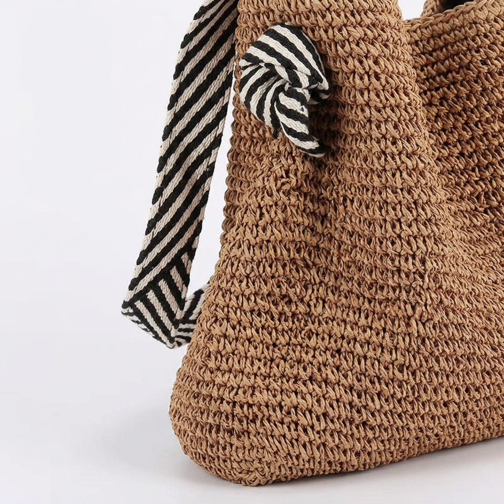 Nord Taschen | Große geflochtene Strohtasche für Strand & Reisen