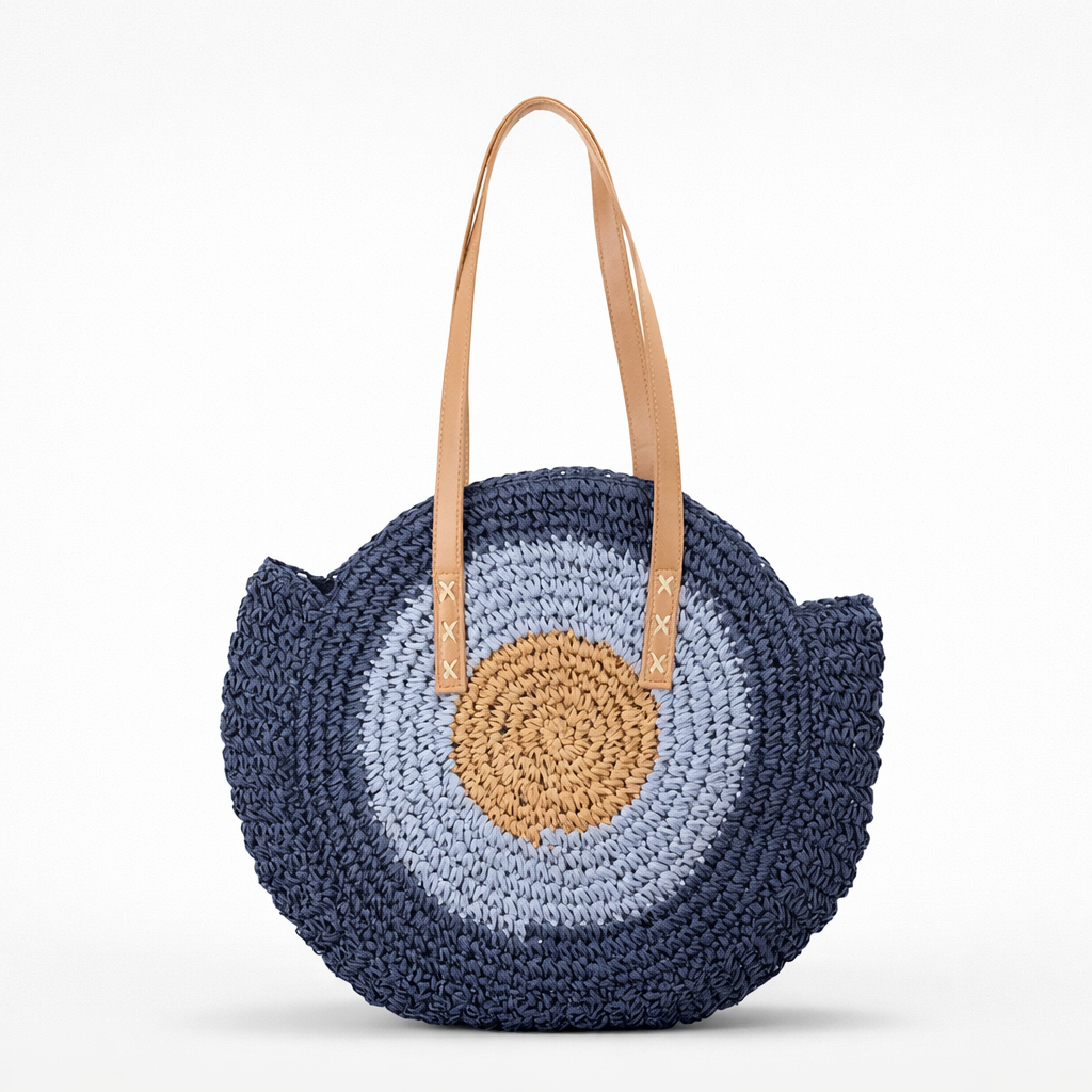 Nord Taschen | Runde Geflochtene Strohtasche für Strand & Reisen