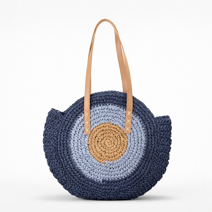 Nord Taschen | Runde Geflochtene Strohtasche für Strand & Reisen