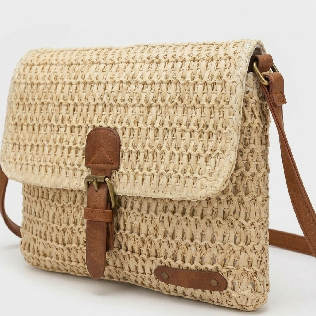 Nord Taschen | Damen Strohkoshiertasche mit Klappe