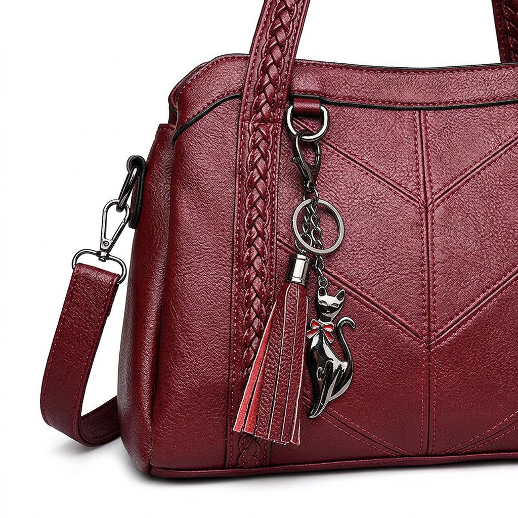Nord Taschen | Vegane Rindsleder Umhängetasche, Geflochtene Schultertasche