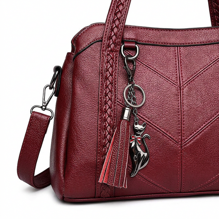 Nord Taschen | Vegane Rindsleder Umhängetasche, Geflochtene Schultertasche