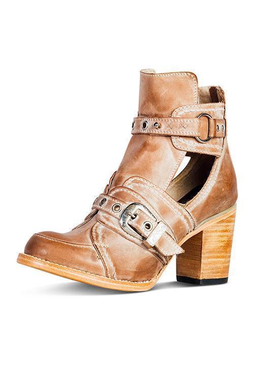 Rustikales Stiefelette mit Blockabsatz