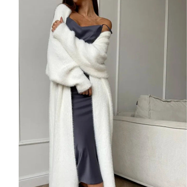 Damen Lange Strickjacke mit Lockere Passform