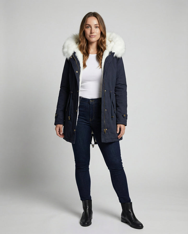 Warme Damen Winterjacke Mittellang