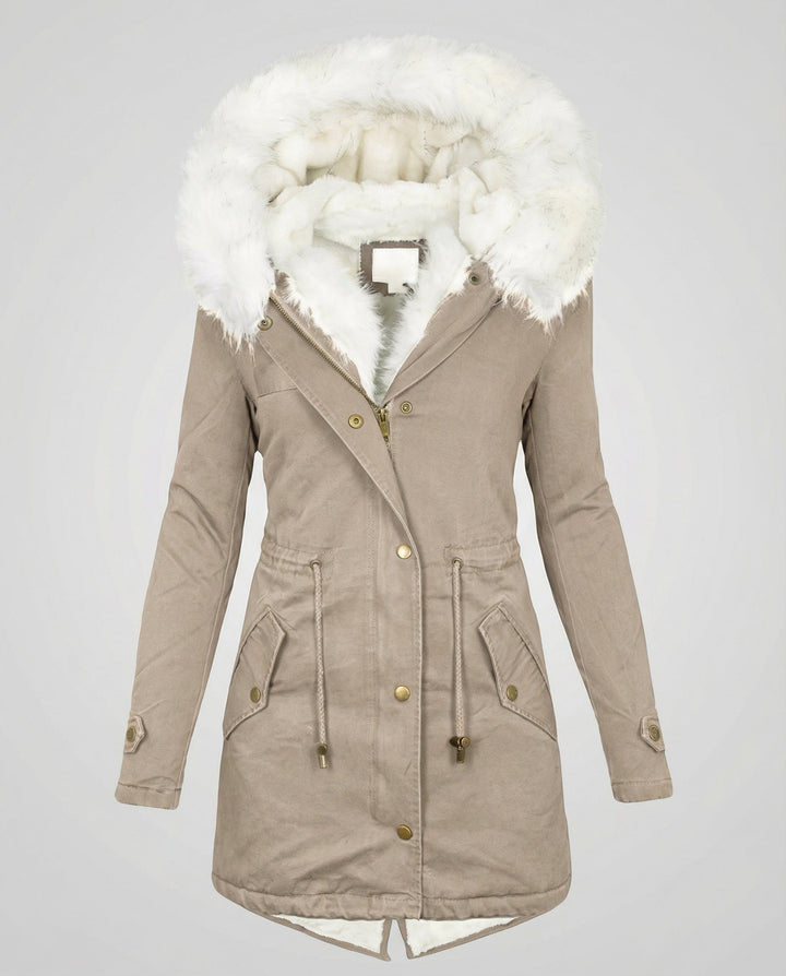Warme Damen Winterjacke Mittellang
