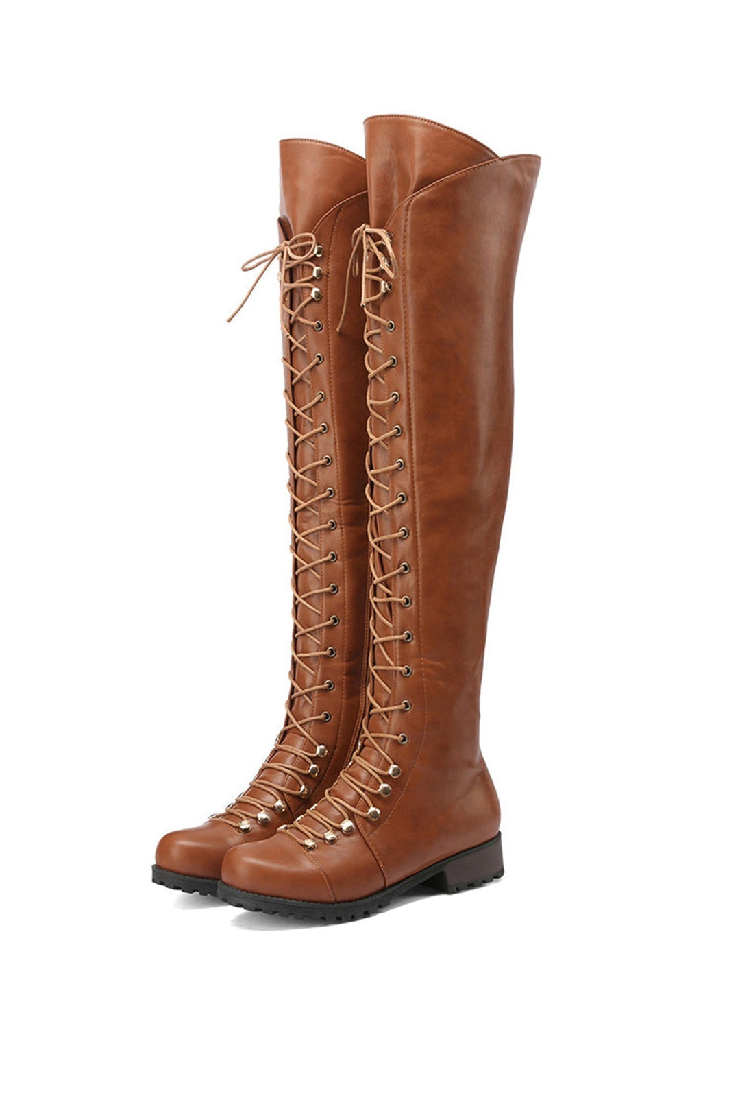 Over-The-Knee Stiefel mit Schnürsenkeln