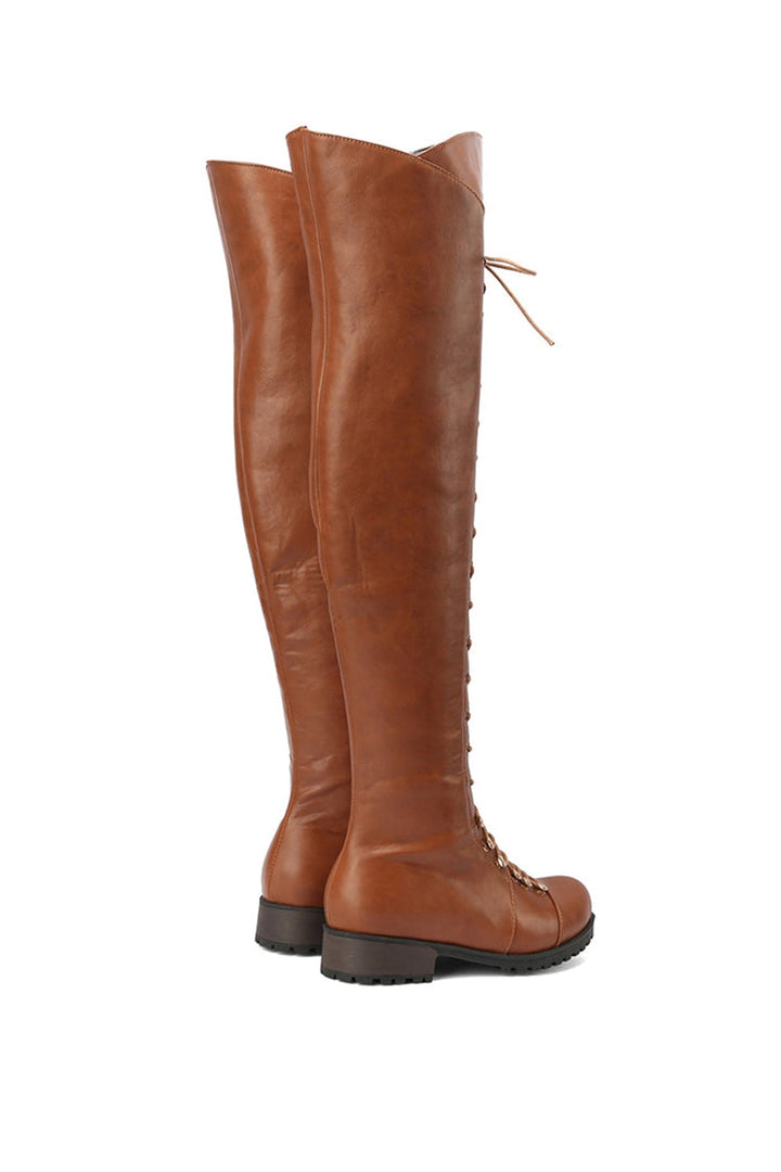 Over-The-Knee Stiefel mit Schnürsenkeln