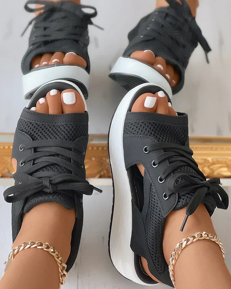 Orthopädische Open-Toe Mesh-Sneaker für Damen