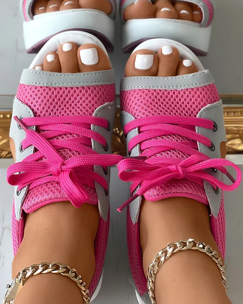 Orthopädische Open-Toe Mesh-Sneaker für Damen