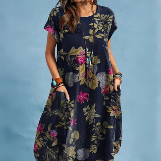 Elegante Sommerkleider Damen mit Rundhalsausschnitt