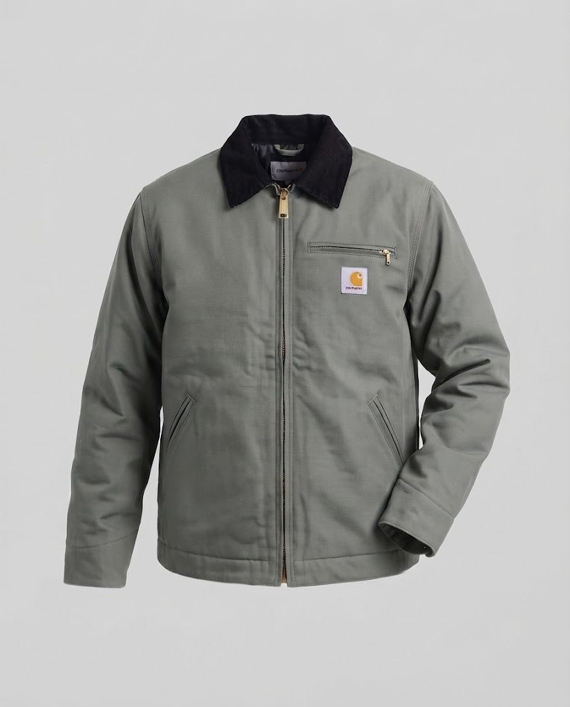 Herren Robuste Canvas-Arbeitsjacke mit Cordkragen und durchgehendem Reißverschluss Nord Taschen