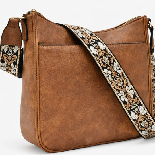 Nord Taschen | Vegane Rindsleder Umhängetasche, Boho Gitarrengurt