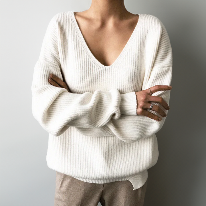 Bequeme V-Ausschnitt Pullover