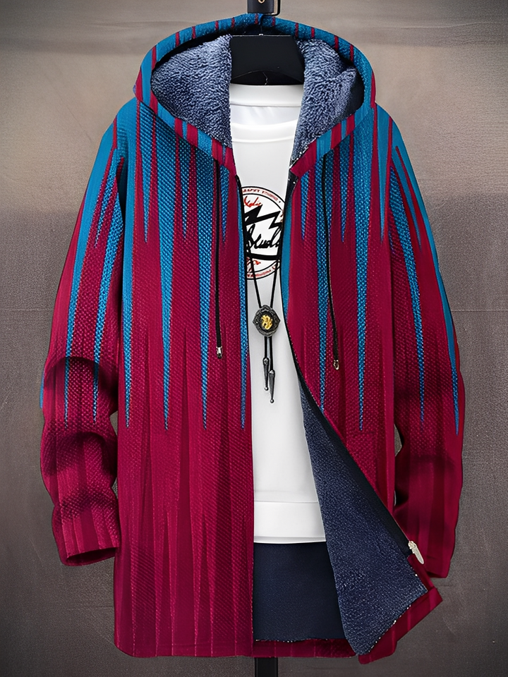 Stilvolle bedruckte Jacke mit Kapuze für Männer