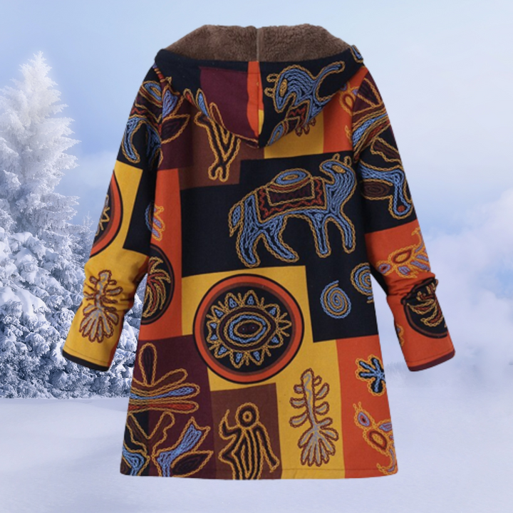 Winterjacke Damen mit Blumenmuster Warm