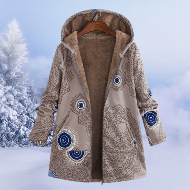 Winterjacke Damen mit Blumenmuster Warm