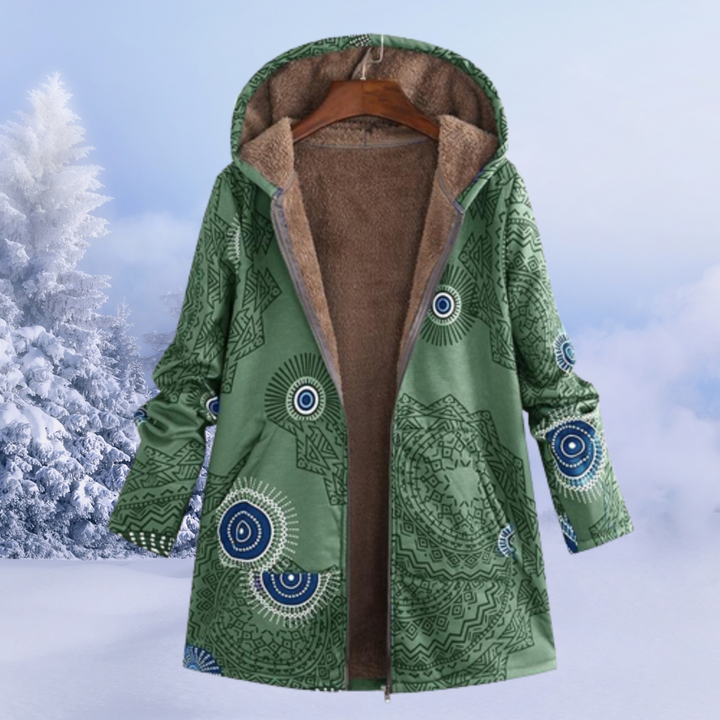 Winterjacke Damen mit Blumenmuster Warm