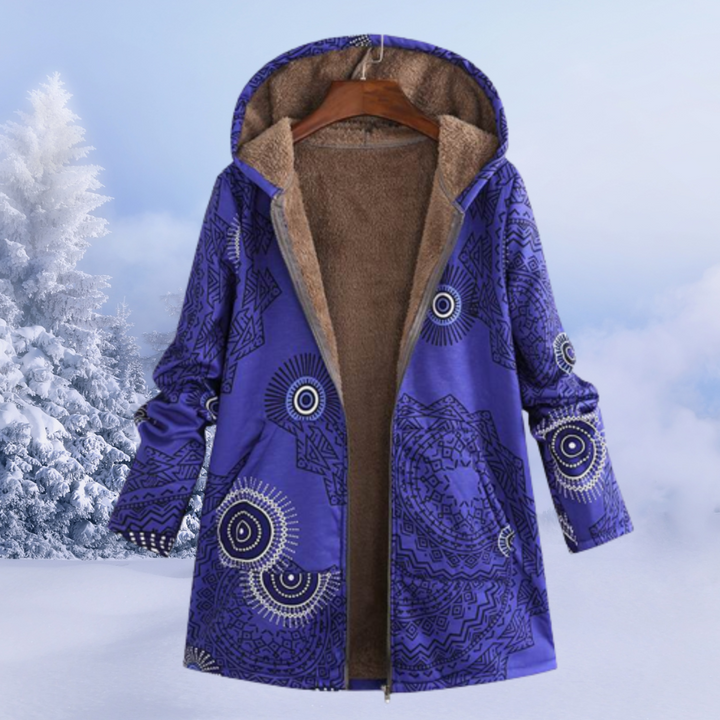 Winterjacke Damen mit Blumenmuster Warm