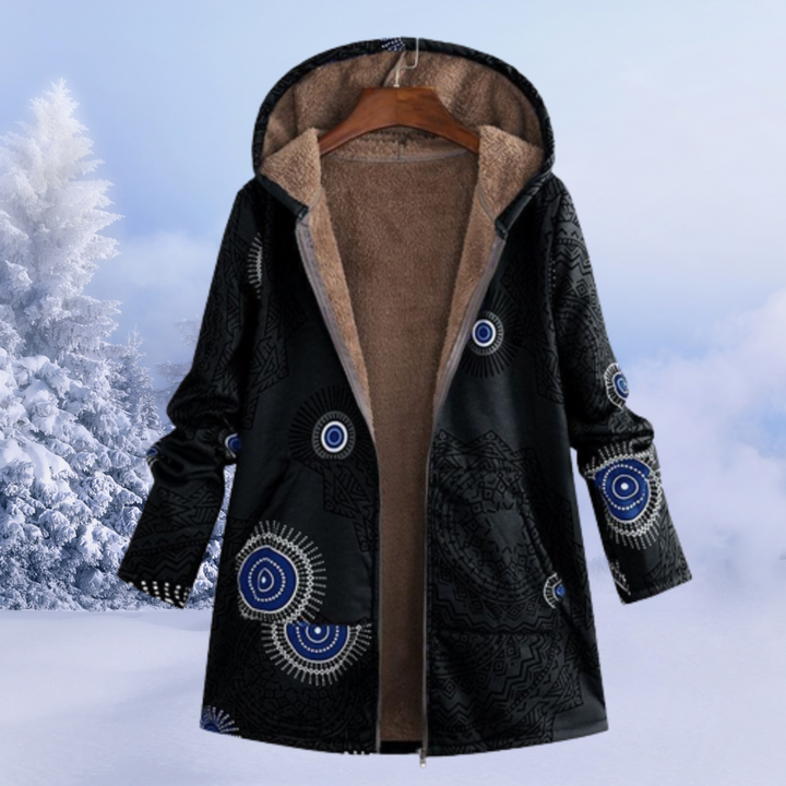 Winterjacke Damen mit Blumenmuster Warm