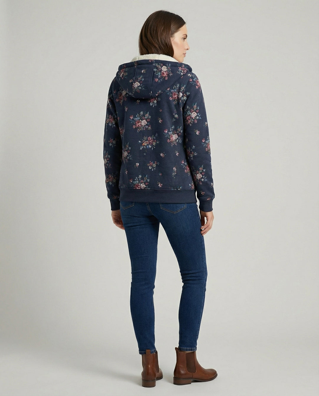 Winterjacke Damen Blumenmuster