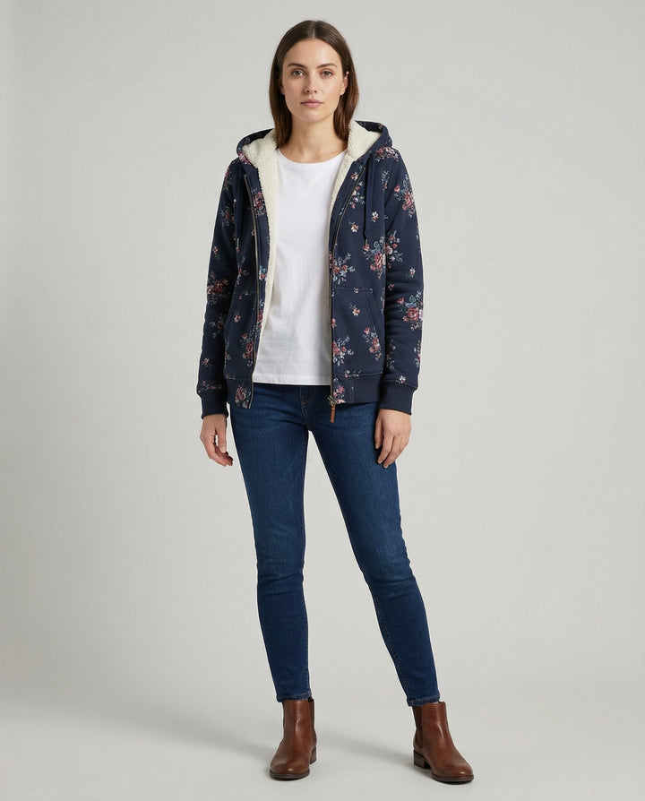 Winterjacke Damen Blumenmuster
