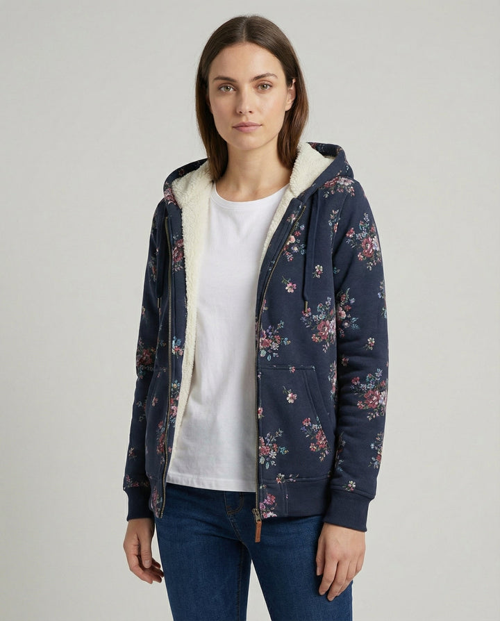 Winterjacke Damen Blumenmuster
