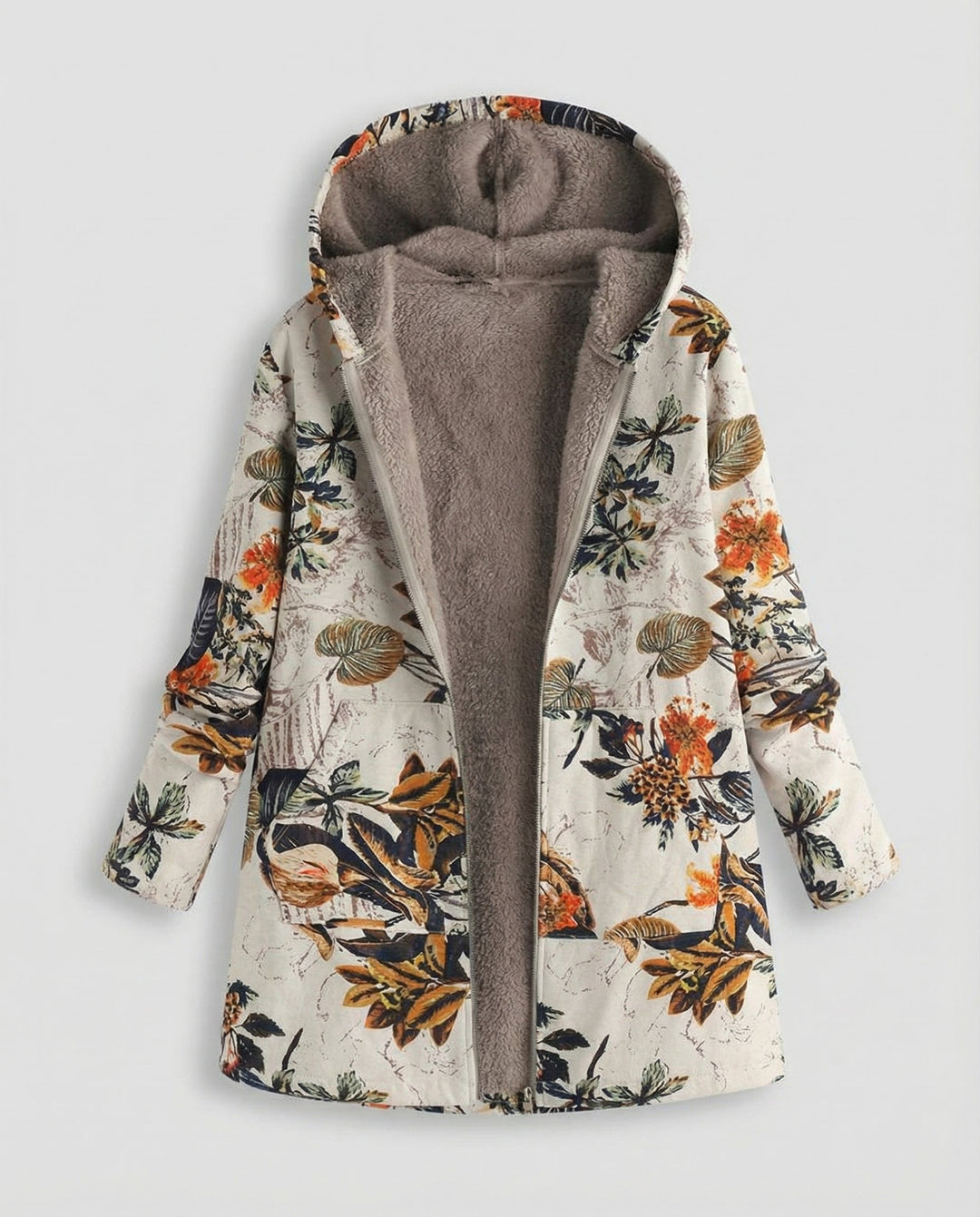 Winterjacke Damen Blumenmuster
