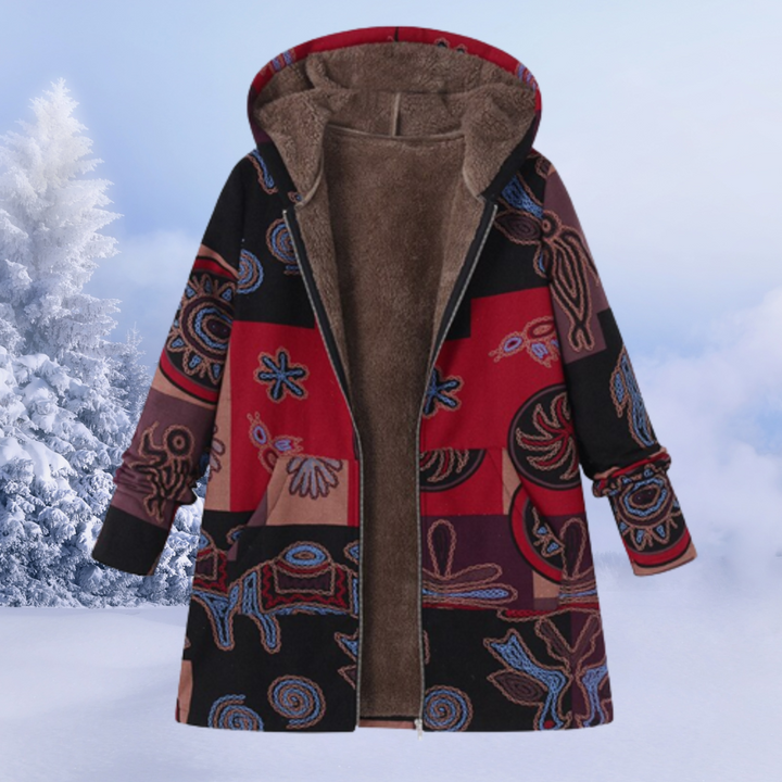 Winterjacke Damen mit Blumenmuster Warm