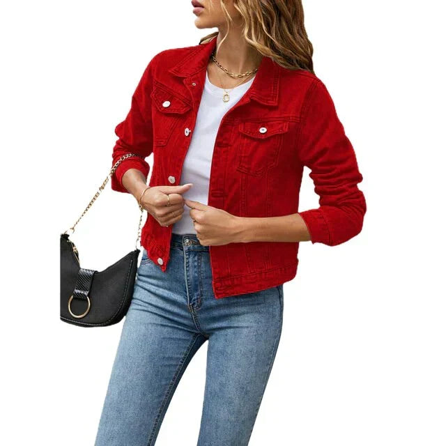 Lässige Jacke im Denim-Look für Frauen