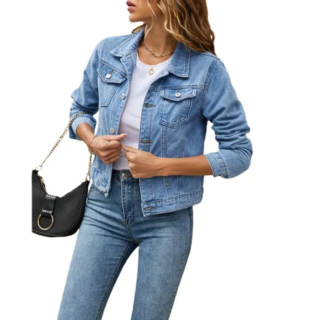 Lässige Jacke im Denim-Look für Frauen