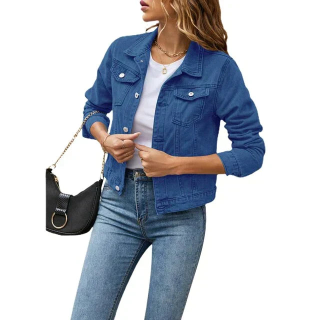 Lässige Jacke im Denim-Look für Frauen
